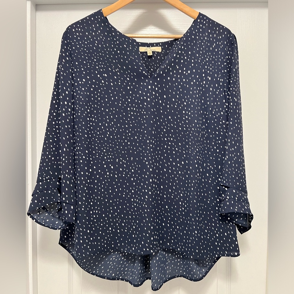 La Serein Presley 3/4 sleeve blouse in navy